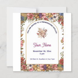 Elegant Floral Personalized Friendsgiving Magneteinladung