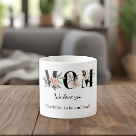 Elegant Floral Personalized Mom Espresso Mug Espressotasse