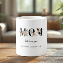 Elegant Floral Personalized Mom Mug Gift