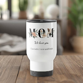 Elegant Floral Personalized Mom Travel Coffee Mug Reisebecher