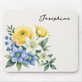 Elegant Floral Personalized Mousepad