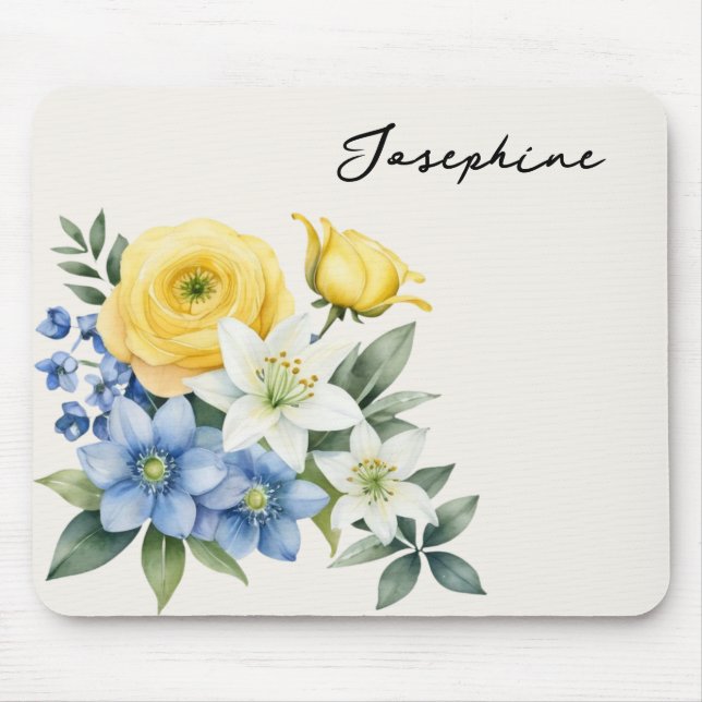 Elegant Floral Personalized Mousepad (Vorne)