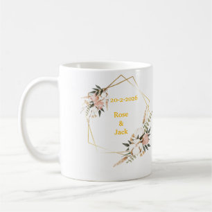 Elégant floral Personnalisé Mariage Mug - Personna