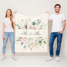 Elegant Floral Pink Blush Wasserfarbe Mr. & Mrs.