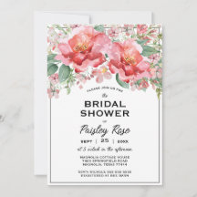 Elegant Floral Pink Bridal Shower