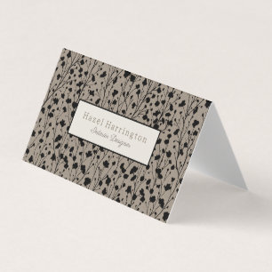 Élégant floral plié Carte de visite moderne Beige 