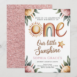 Elegant Floral Princess Invitation Einladung