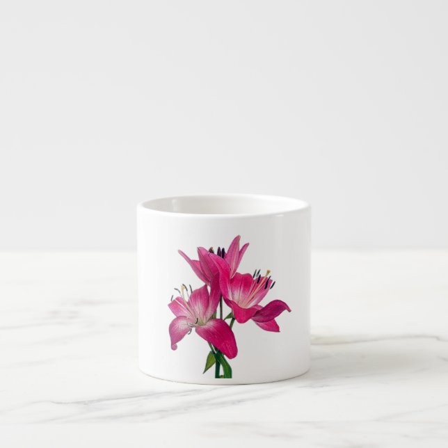 Elegant Floral Print Ceramic Mug Espressotasse (Vorderseite)