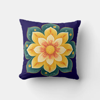 Elegant Floral Print Decorative Pillow Kissen