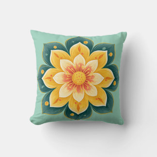 Elegant Floral Print Decorative Pillow Kissen