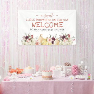 Elegant Floral Pumpkin Kinderdusche im Herbst Banner