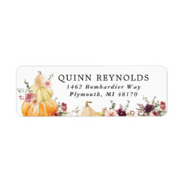 Elegant Floral Pumpkin | Rücksendeadresse