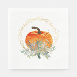 Elegant Floral Pumpkin Serviette