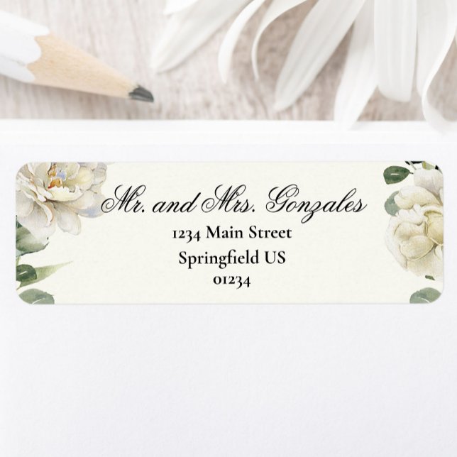 Elegant Floral Quinceanera Return Address (Von Creator hochgeladen)