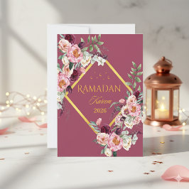 Elegant Floral Ramadan Kareem Greeting Card  Einladung