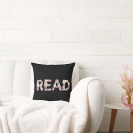 Elegant Floral READ Typography - Pastel Botanical  Kissen
