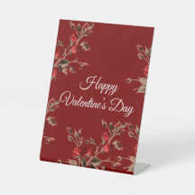 Elegant Floral Red Happy Valentine’s Day 
