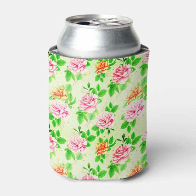 Elegant Floral Roses Green Leaves Pattern-23675 Dosenkühler (Kanne Vorderseite)