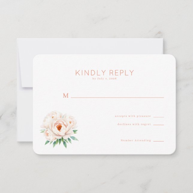 Elegant Floral RSVP Card (Vorderseite)
