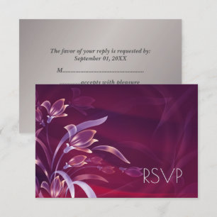Elegant Floral   RSVP-Karte für Silver Design RSVP Karte