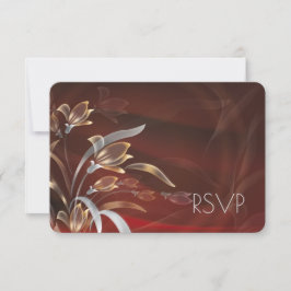 Elegant Floral | RSVP-Karte für Silver Design RSVP Karte