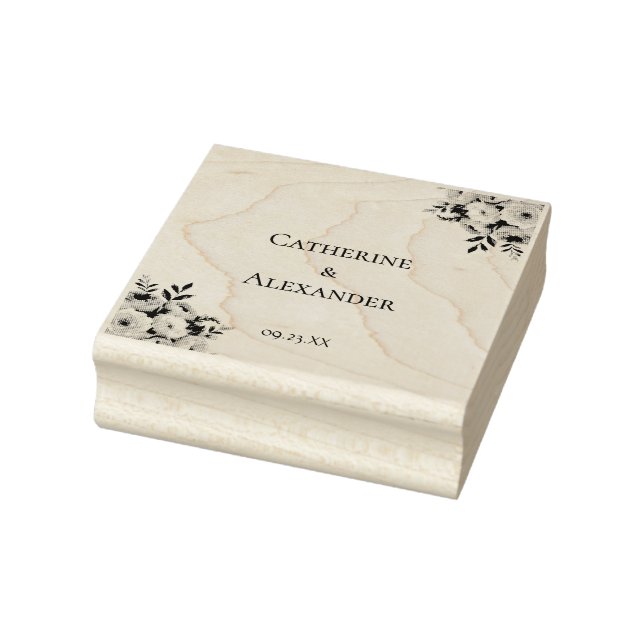Elegant Floral Rustic Boho Wedding Gummistempel (Stempel)
