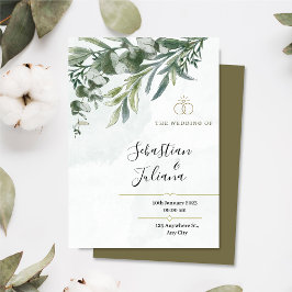 Elegant floral Rustic Eukalyptus Greenerity Weddin Einladung