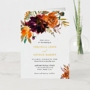 Elégant Floral Rustique Mariage Foil Invitation