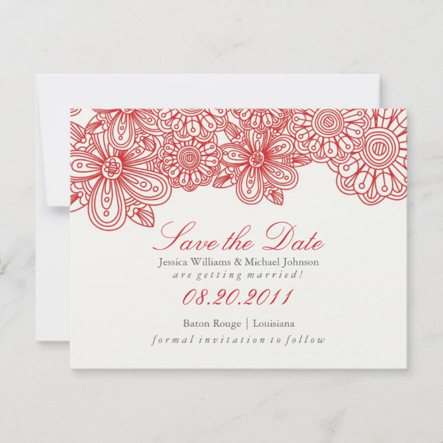 Elegant Floral Save the Date (Vorderseite)