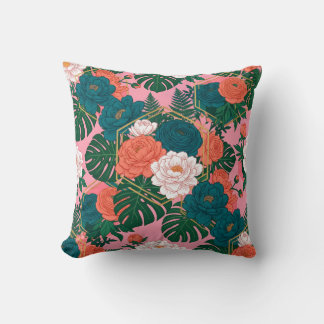 Elegant Floral Seamless Pattern | Tropical Flowers Kissen