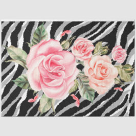 Elegant Floral Silver Tiger Seidenpapier