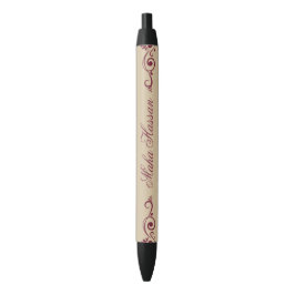 Elegant Floral Swirl Illustration  Burgundy & gold Kugelschreiber