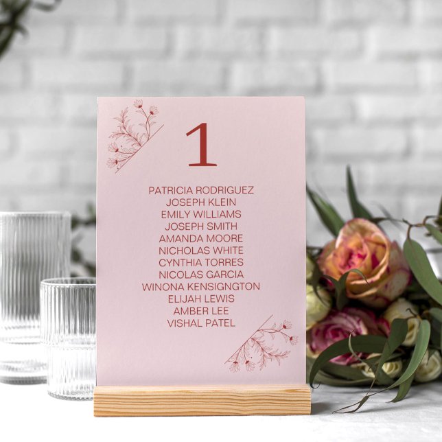 Elegant Floral Terracotta Boho Wedding Tischnummer (Von Creator hochgeladen)