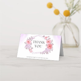 Elegant Floral Thank You Card   Platzkarte