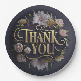 Elegant Floral “Thank You” Pappteller