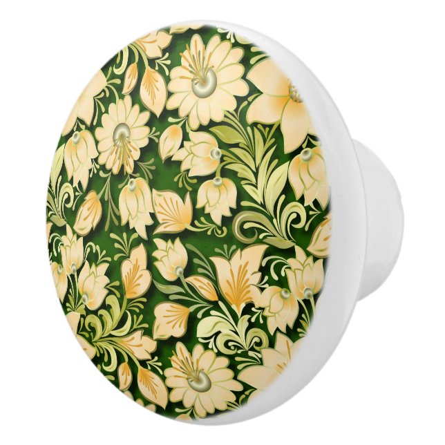 Elegant, floral und grün keramikknauf (Rechts)