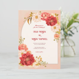 Elegant Floral Vintag Boho Hochzeit Einladung