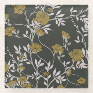 Elegant floral: Vintage-Musterdesign. Glasuntersetzer