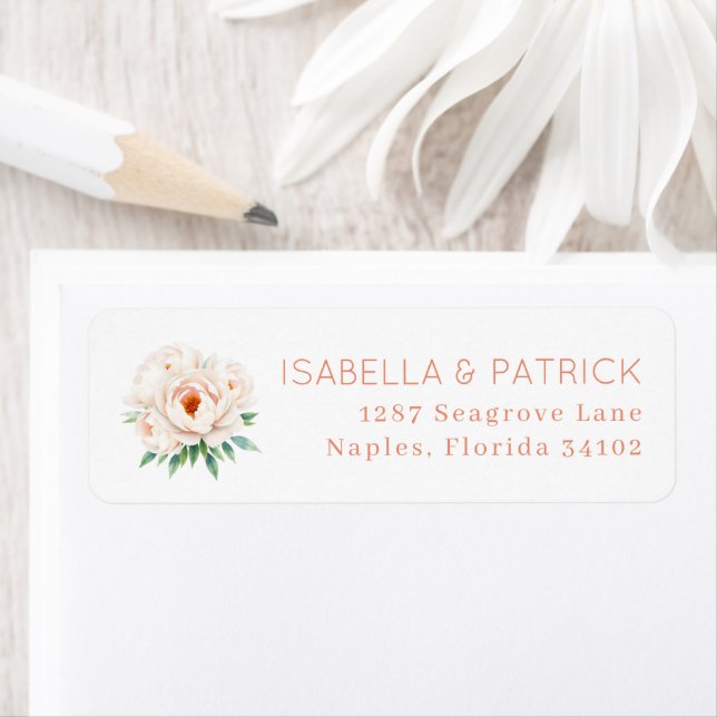 Elegant Floral Wedding Address Label (Insitu)