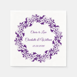Elegant floral wedding design serviette