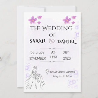 Elegant Floral Wedding Invitaion Einladung