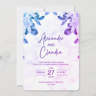 Elegant  Floral Wedding Invitation 