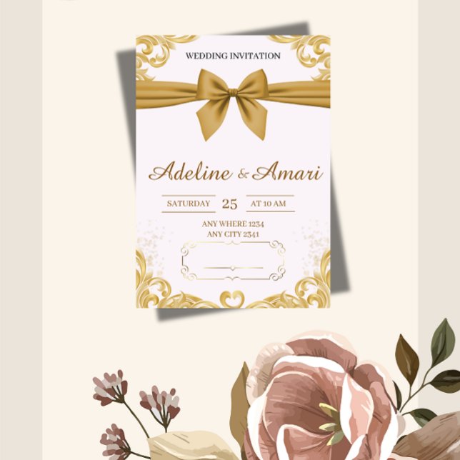 Elegant Floral Wedding Invitation (Créateur téléchargé)
