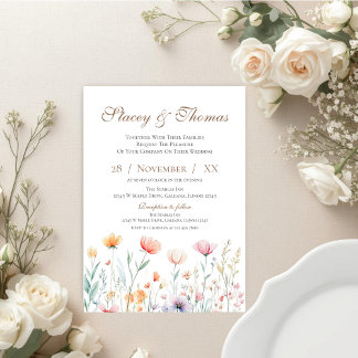 Elegant Floral Wedding Invitation