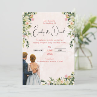 Elegant Floral Wedding Invitation