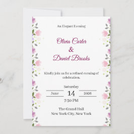 Elegant Floral Wedding Invitation Card