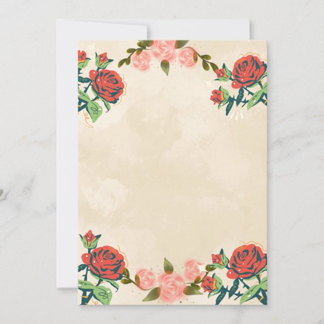 Elegant Floral Wedding Invitation Card Einladung (Vorderseite)