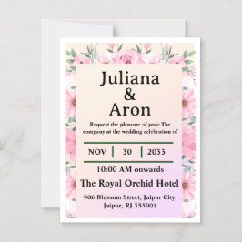 Elegant Floral Wedding Invitation | Editable  Magneteinladung