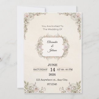 Elegant Floral Wedding Invitation | Editable Moder