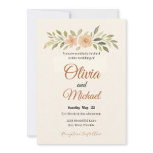 Elegant Floral Wedding Invitation